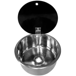 Мойка круглая 340 мм стекл крышка Marine Rocket (MR531CSS)